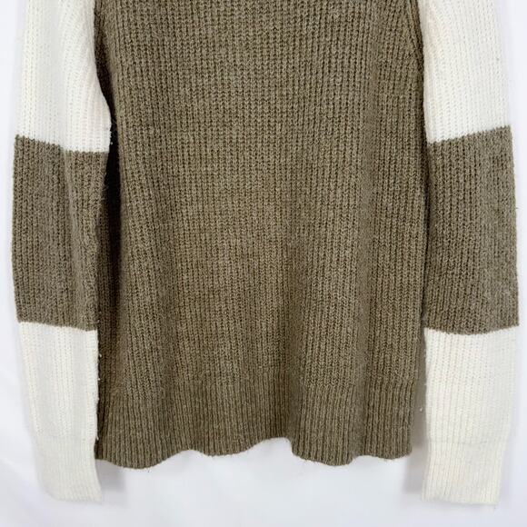 Ripe Women's Color Block Maternity Ribbed Knit Sweater Medium Tan Nursing - Picture 11 of 15